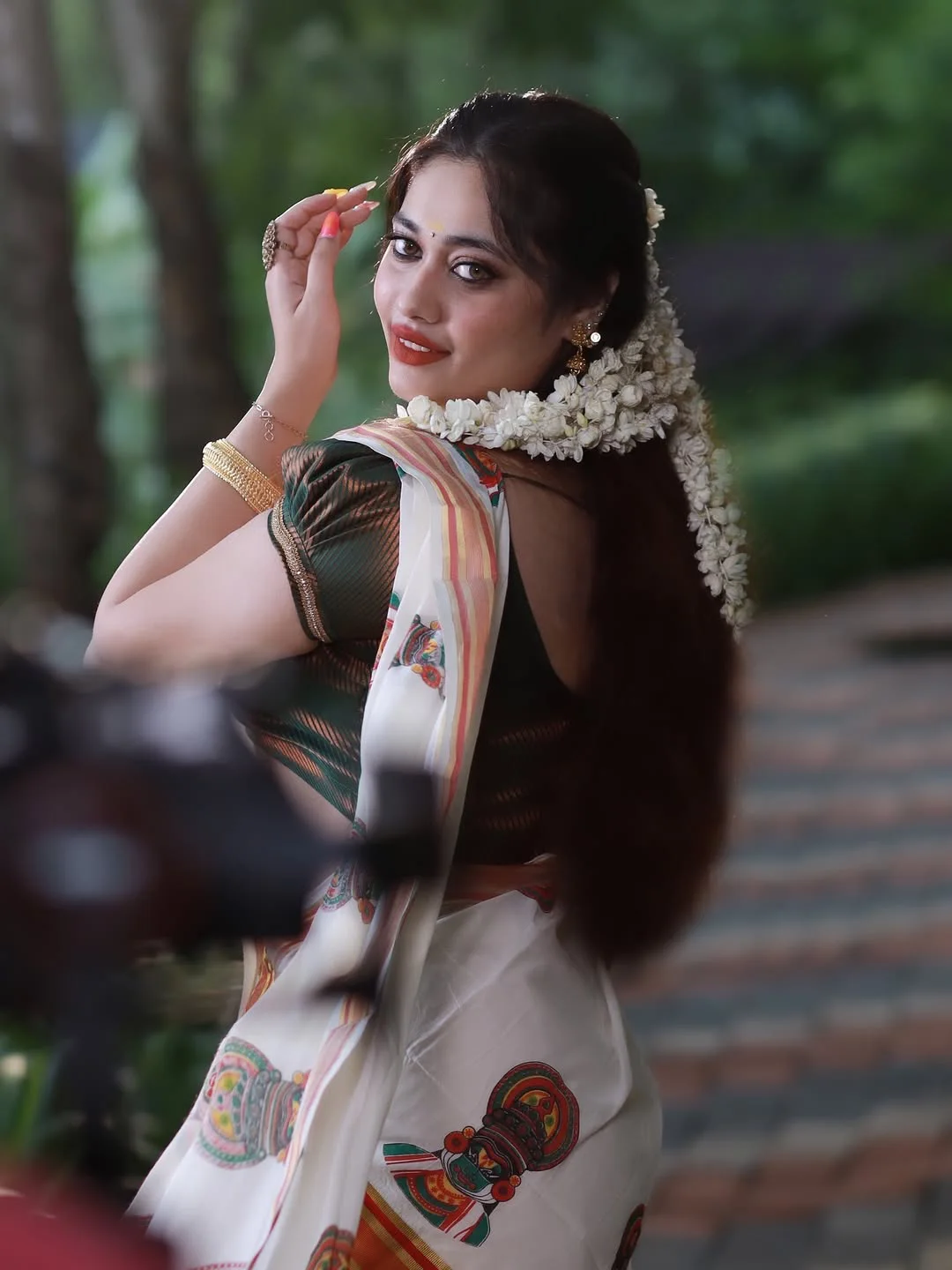 Ankita Kharat Kerala Style Saree Look
