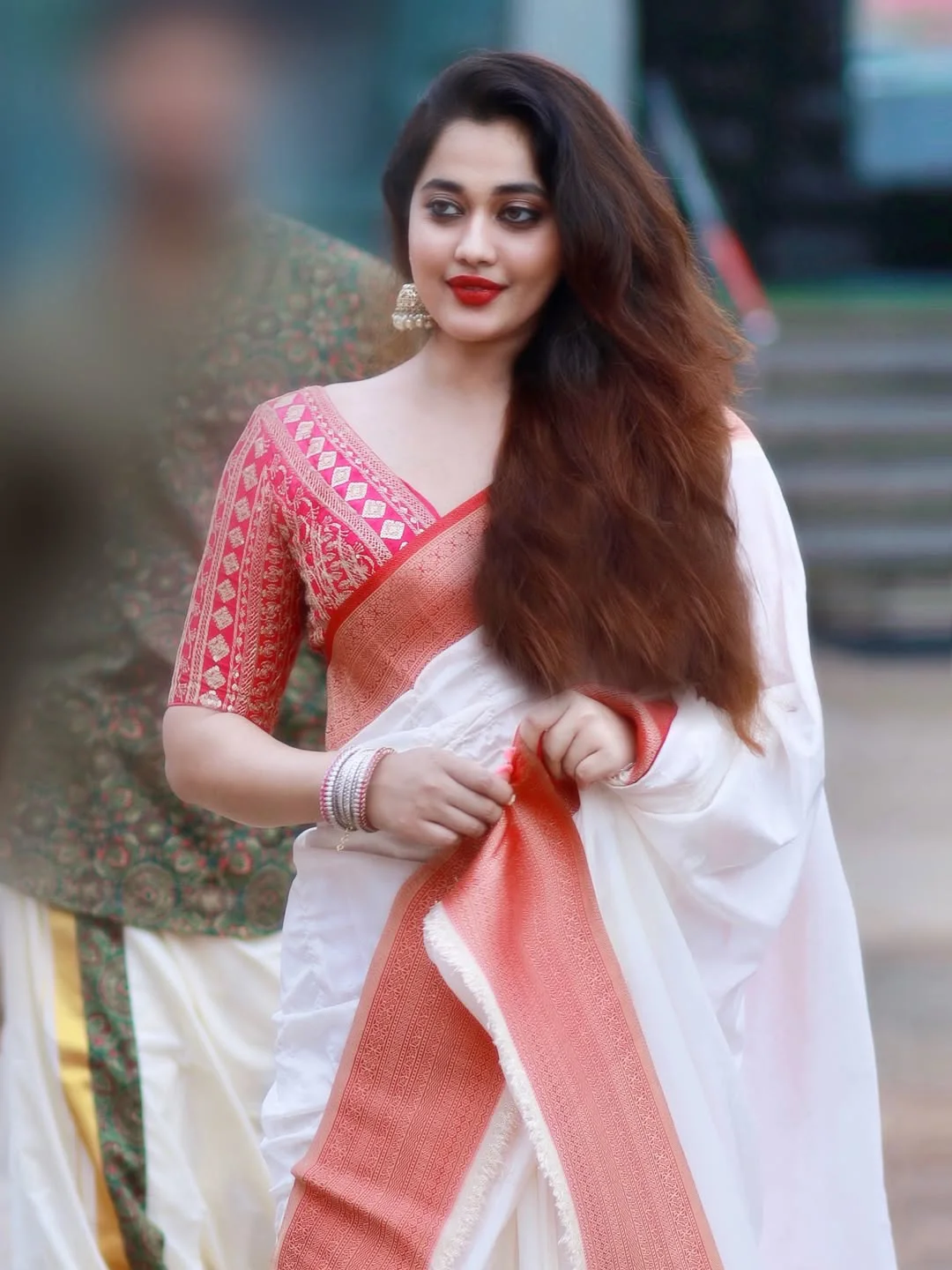 Ankita Kharat Kerala Style Saree Look