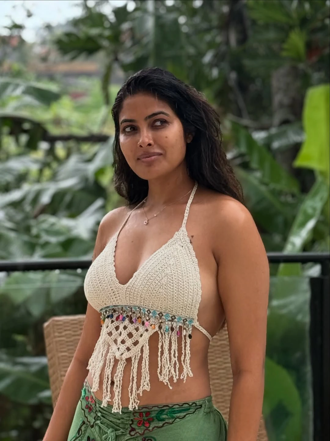 Divi Vadthya Enjoying in Rain