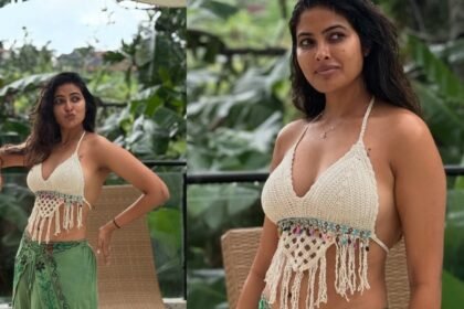 Divi Vadthya Enjoying in Rain
