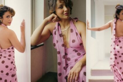 Tejaswi Madivada Poses in Back Less Dress