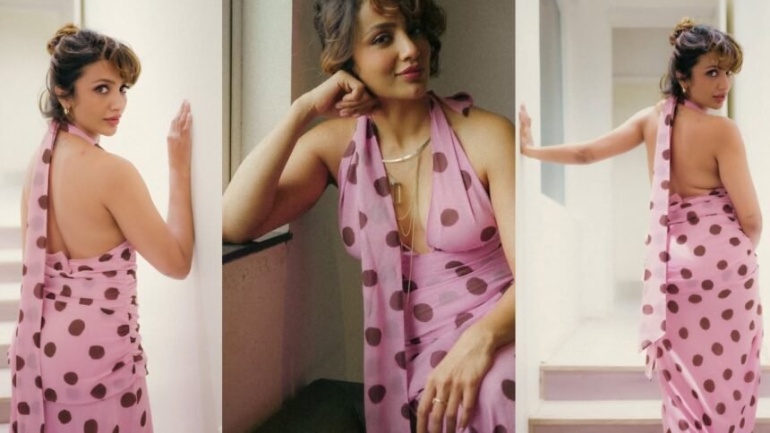 Tejaswi Madivada Poses in Back Less Dress