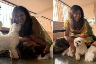 Anjali Cute Photos with her Pet Dogs
