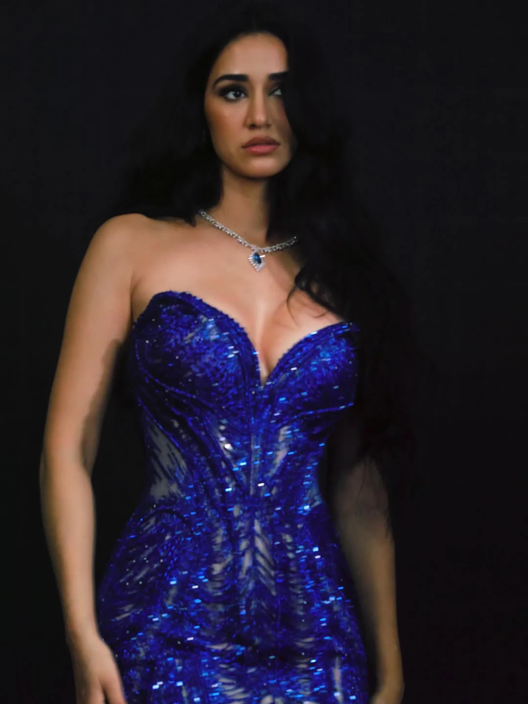 Disha Patani Dazzling Poses in Blue Dress