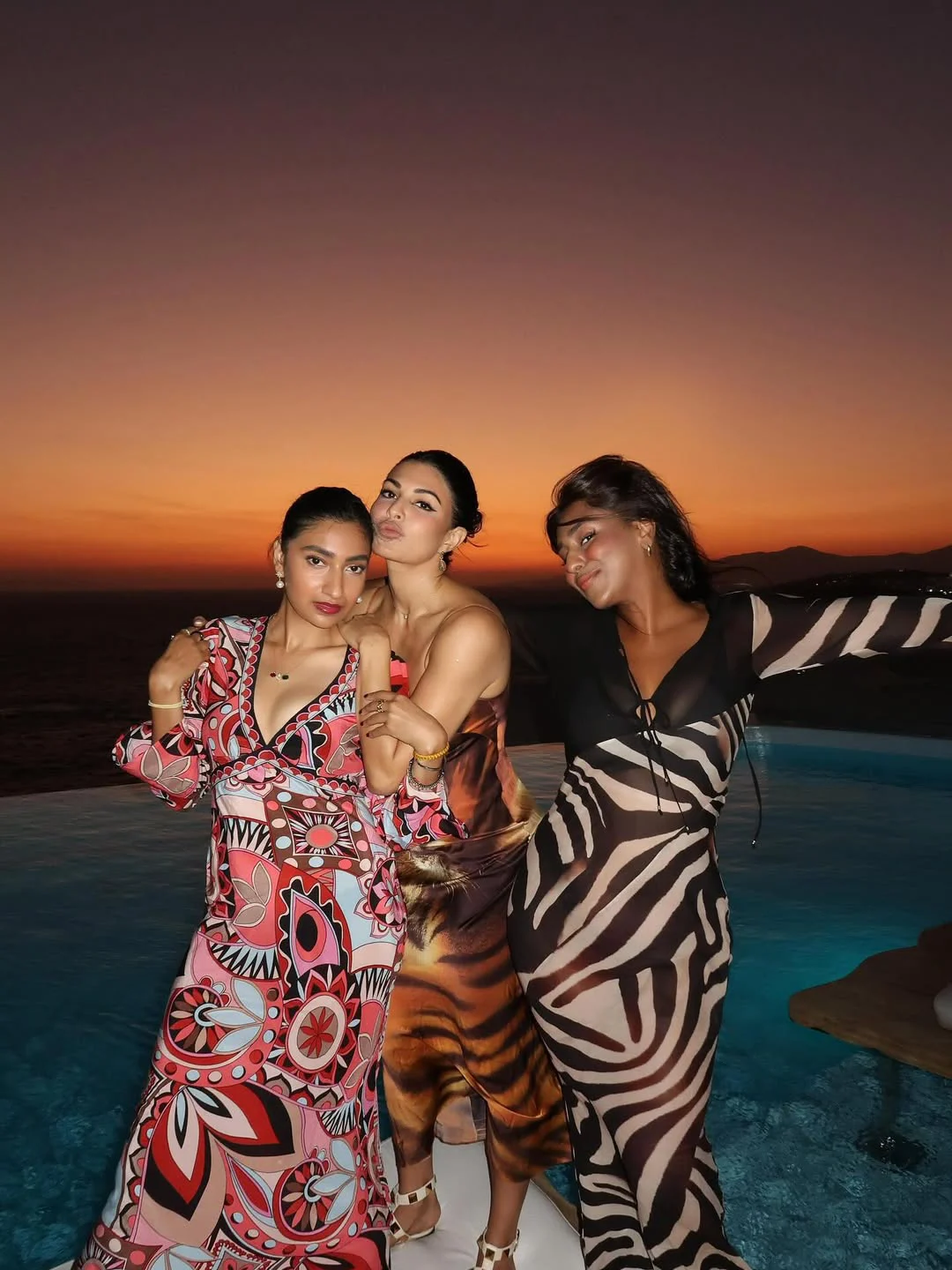 Jacqueline Fernandez Looks in Tiger Design Dress