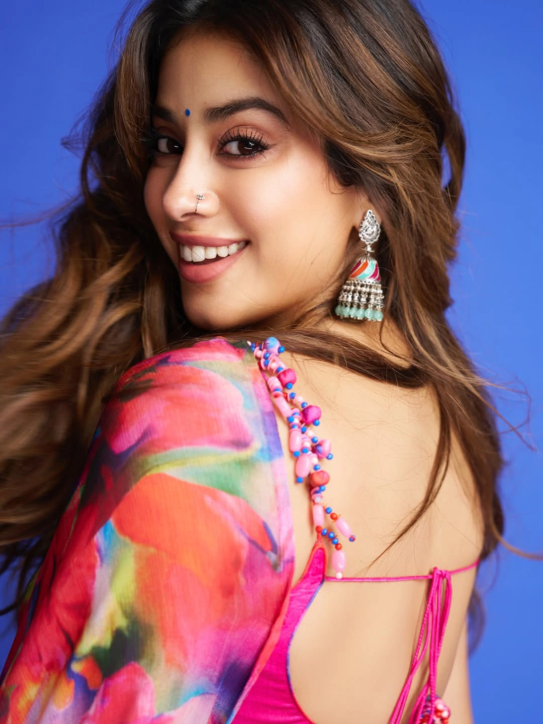 Janhvi Kapoor Cute Smiles in Saree
