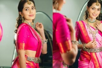Shobha Shetty Shines in Saree and Ornaments