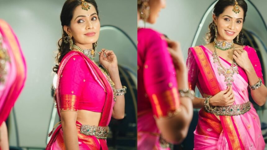 Shobha Shetty Shines in Saree and Ornaments