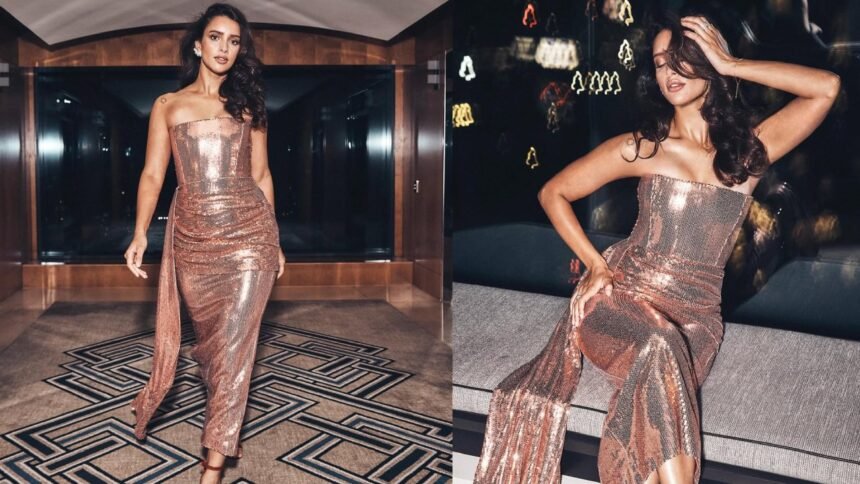 Tripti Dimri Shines in Golden Dress