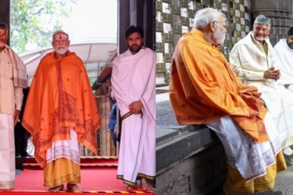 PM Narendra Modi Cm Chandrababu Deputy CM Pawan Kalyan Visits Srisailam Temple