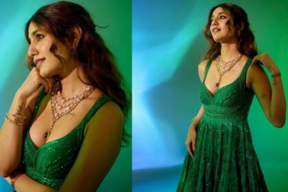 Priya Prakash Varrier Stunning Looks in Green Dress