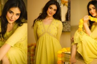 Priyanka Jawalkar Diwali Special Photos in Yellow Dress