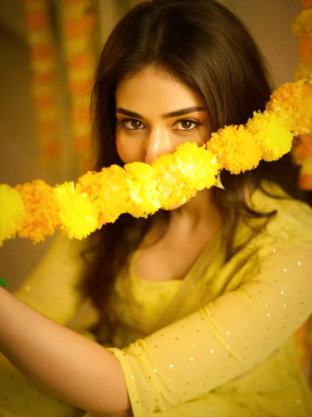 Priyanka Jawalkar Diwali Special Photos in Yellow Dress