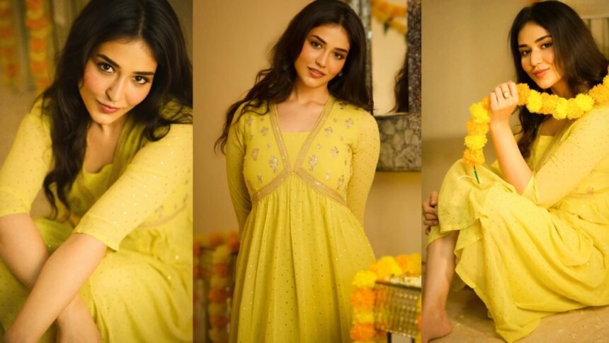 Priyanka Jawalkar Diwali Special Photos in Yellow Dress