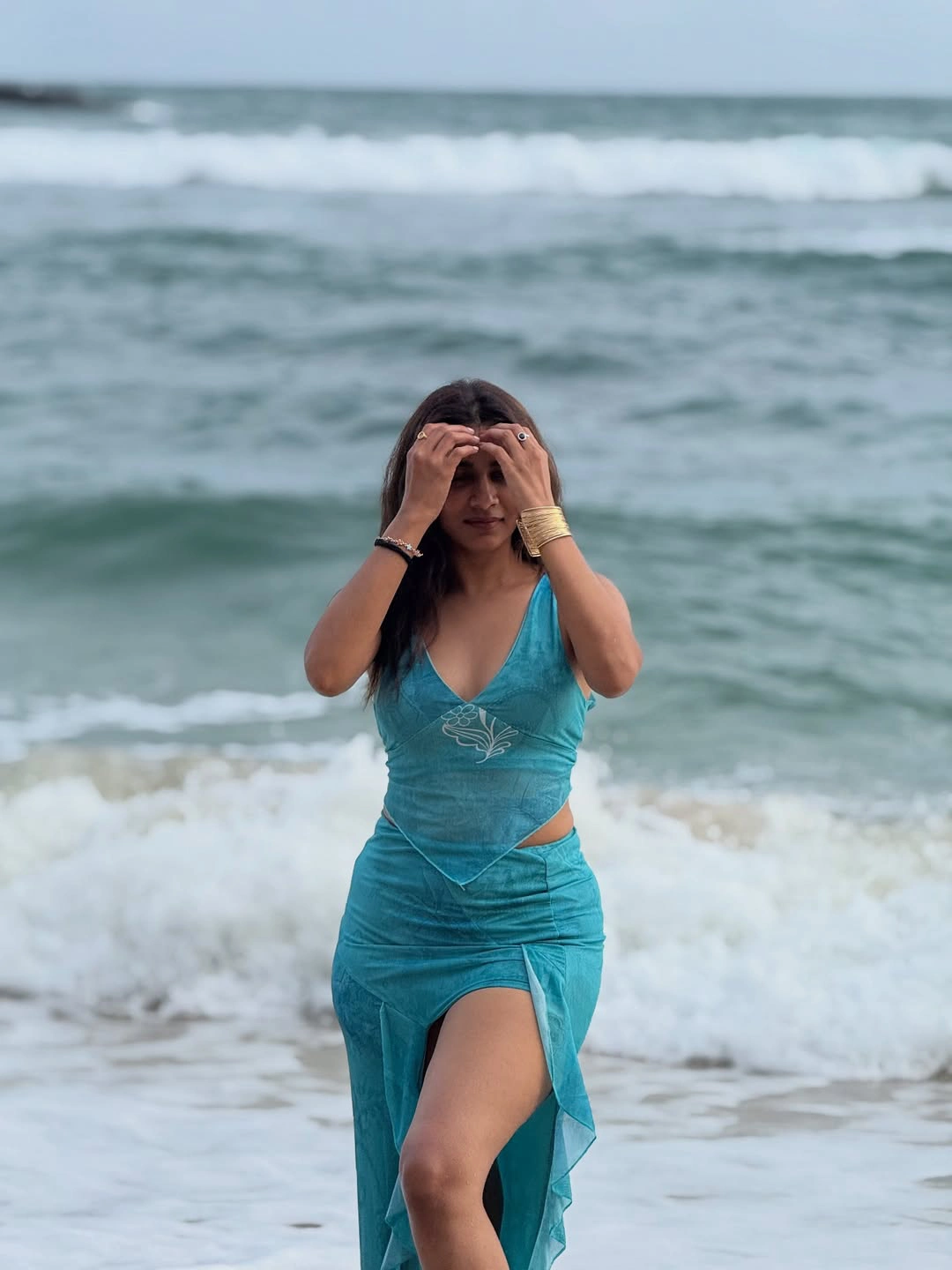 Sahithi Dasari Enjoying Vacation in Beach