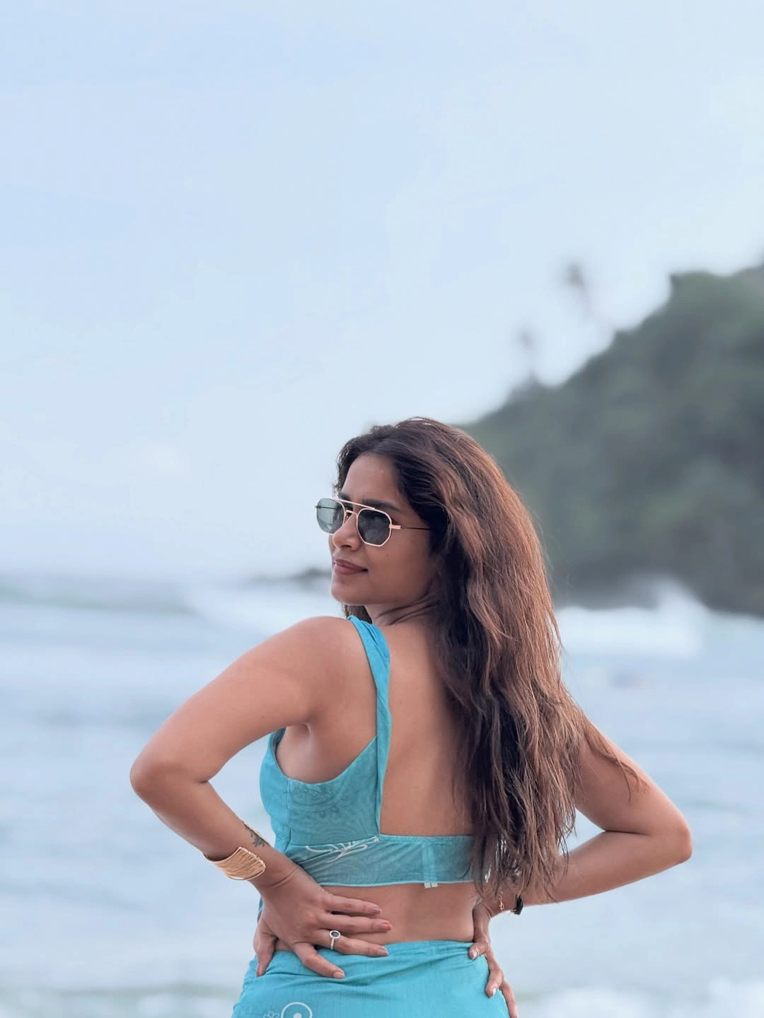 Sahithi Dasari Enjoying Vacation in Beach