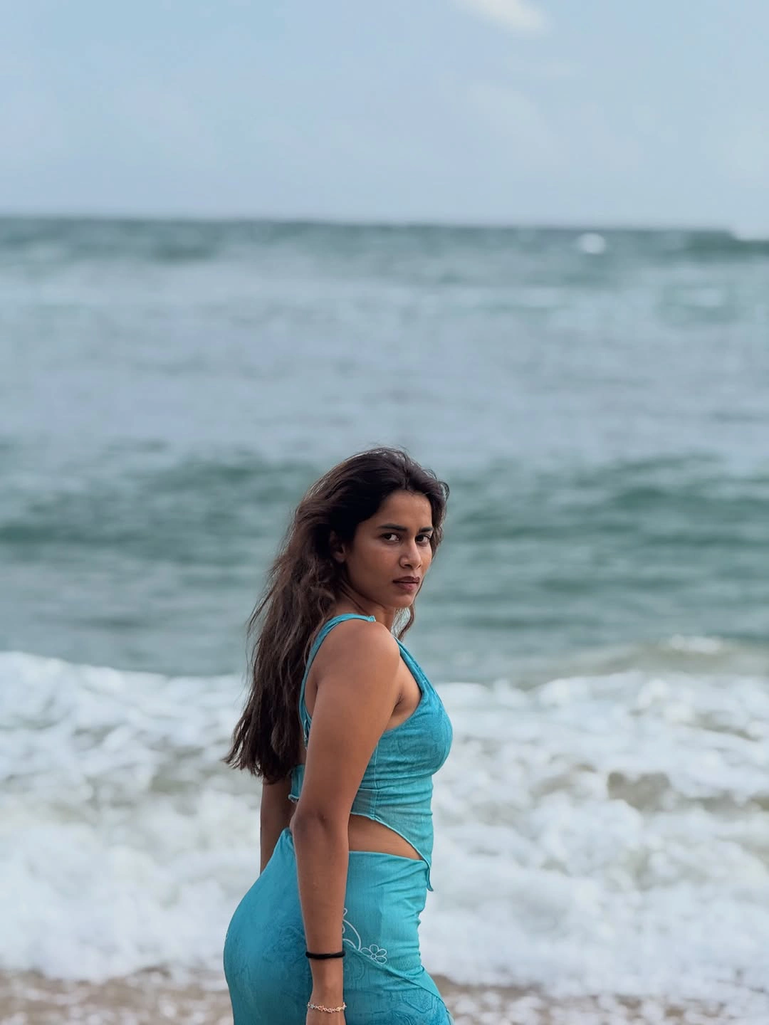 Sahithi Dasari Enjoying Vacation in Beach