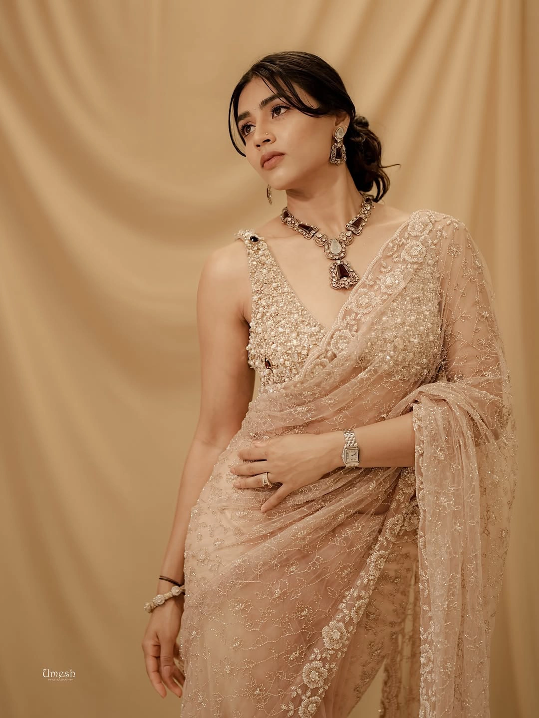 Sapthami Gowda Shines in Saree