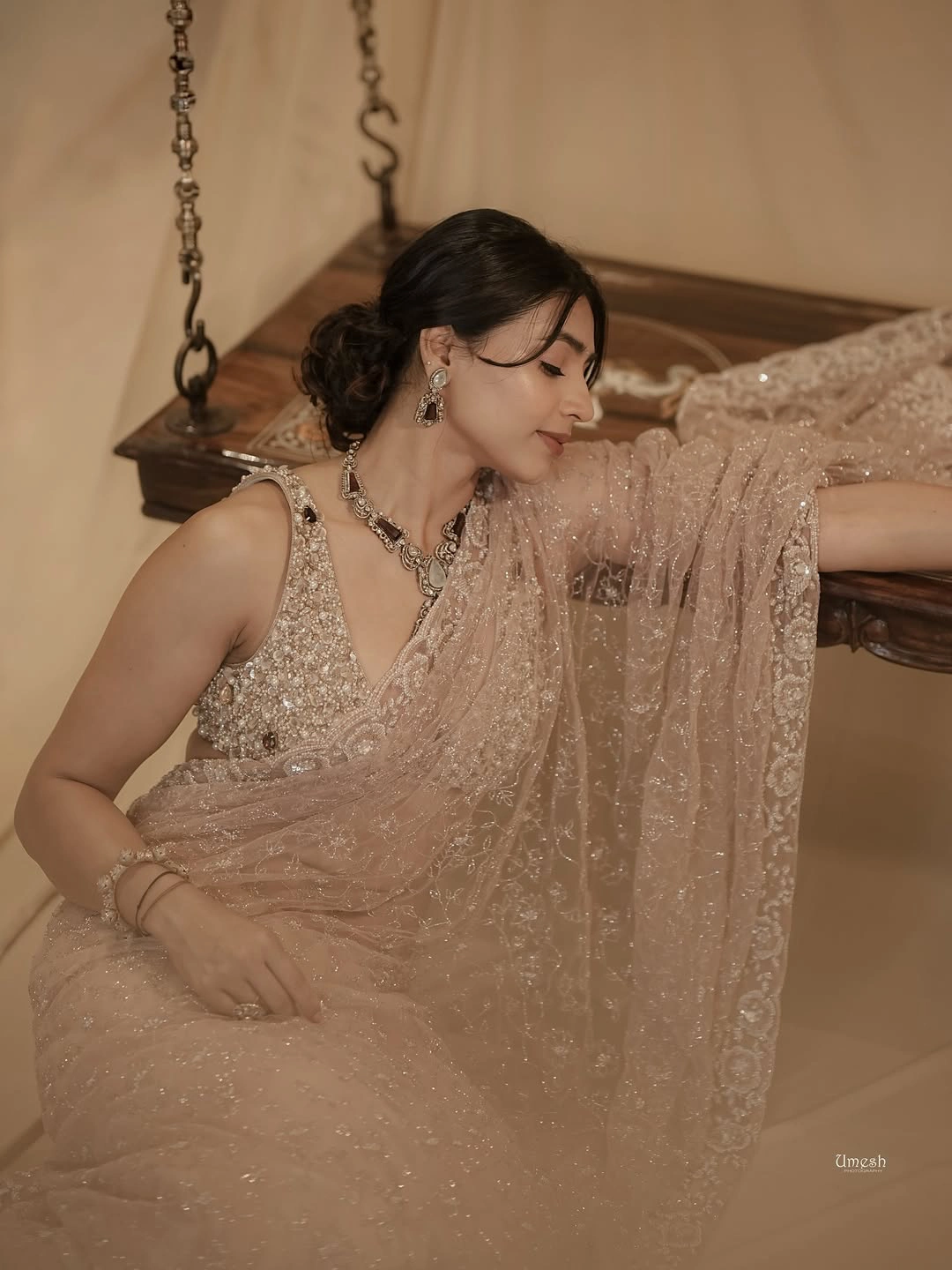 Sapthami Gowda Shines in Saree