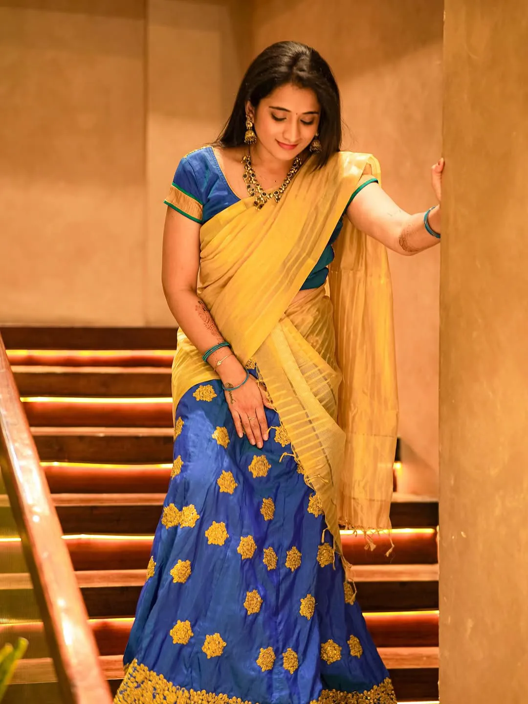 You tuber Viraajita Shines in Half Saree on Diwali