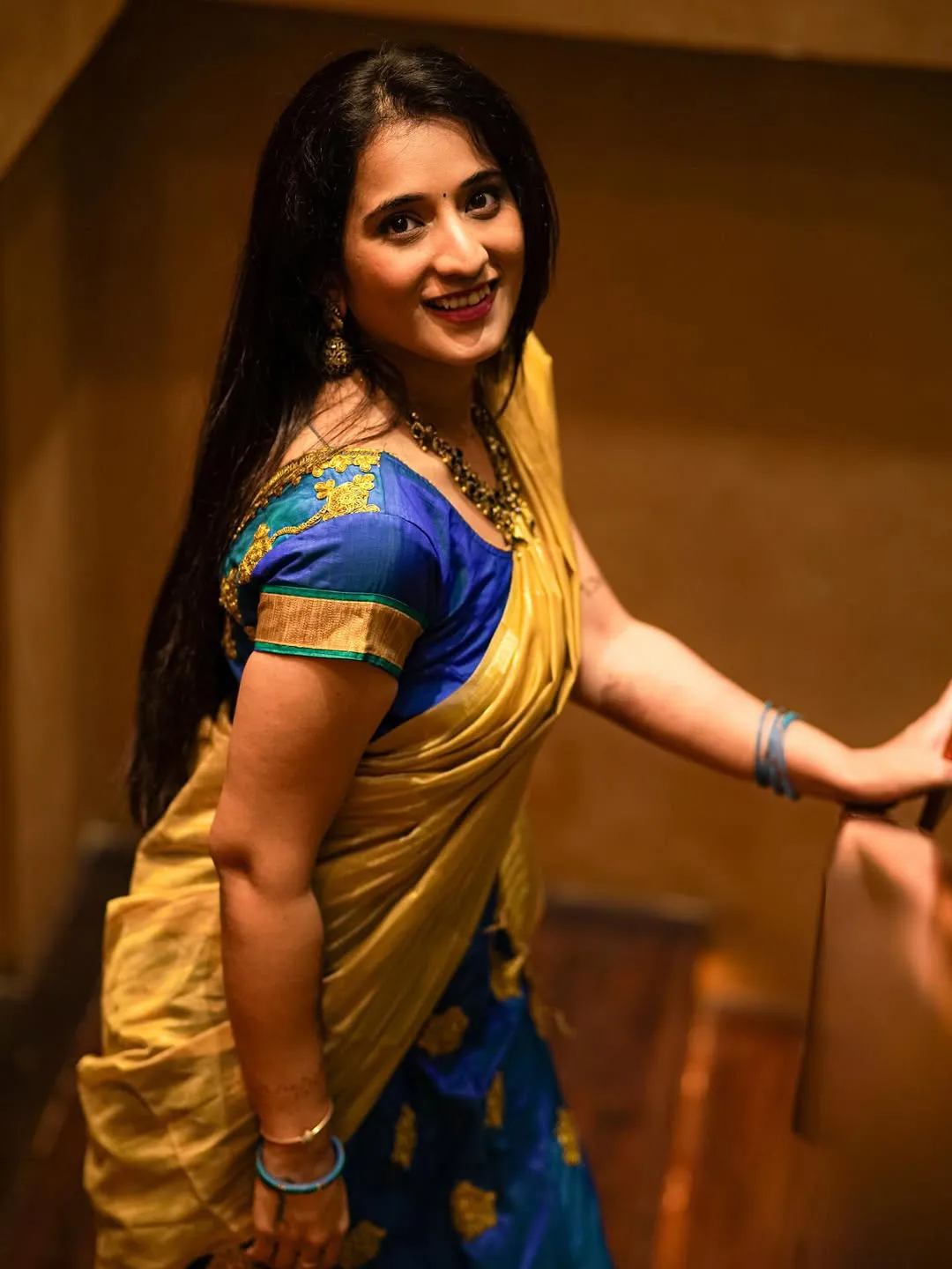 You tuber Viraajita Shines in Half Saree on Diwali