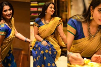 You tuber Viraajita Shines in Half Saree on Diwali