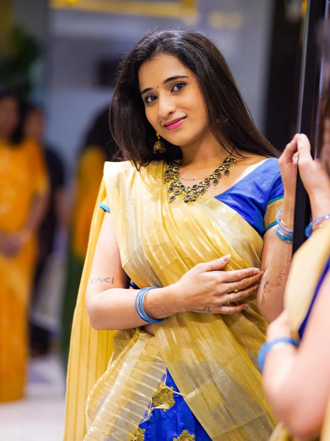 You tuber Viraajita Shines in Half Saree on Diwali