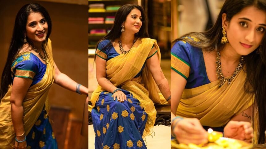 You tuber Viraajita Shines in Half Saree on Diwali
