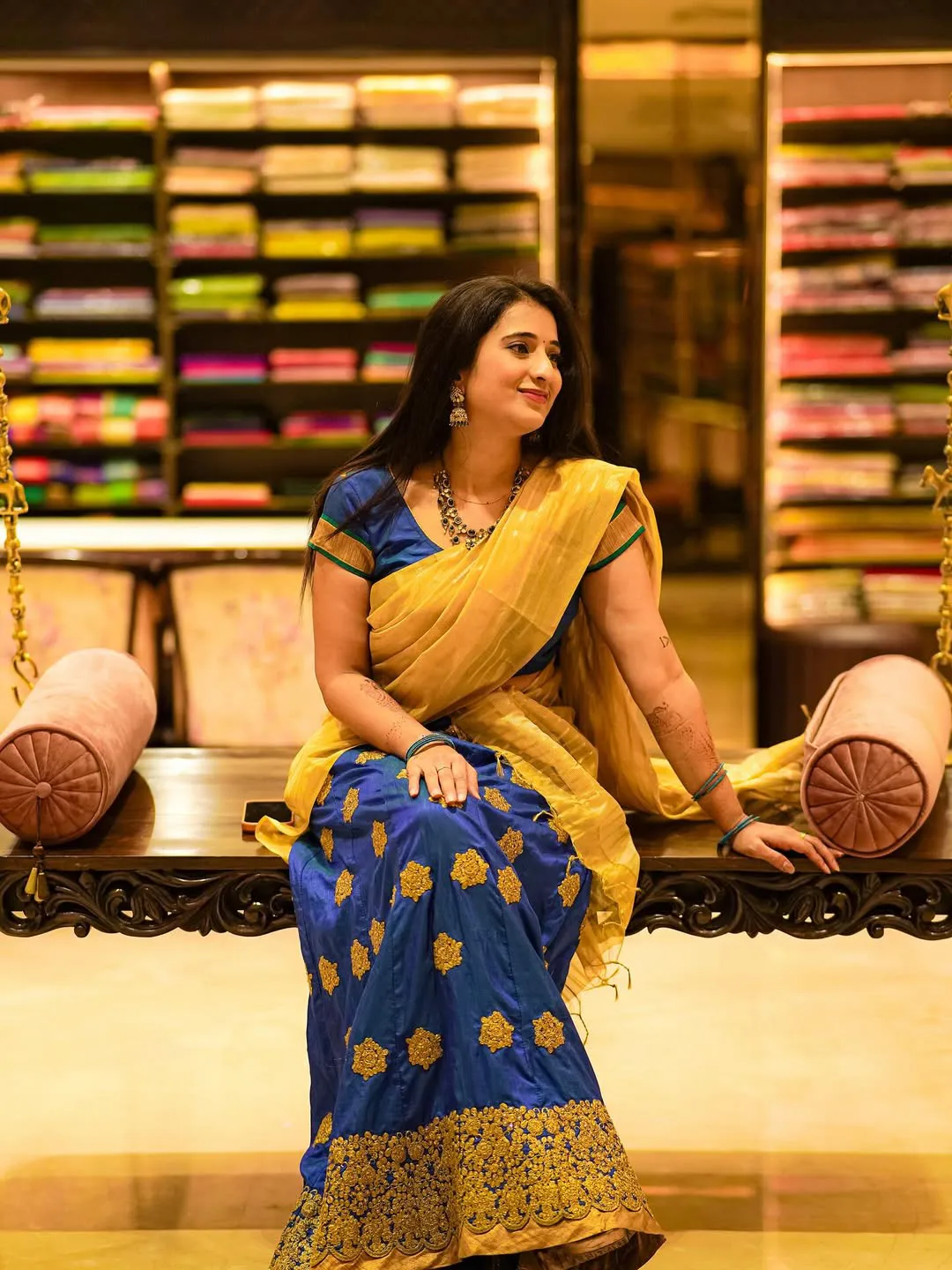 You tuber Viraajita Shines in Half Saree on Diwali