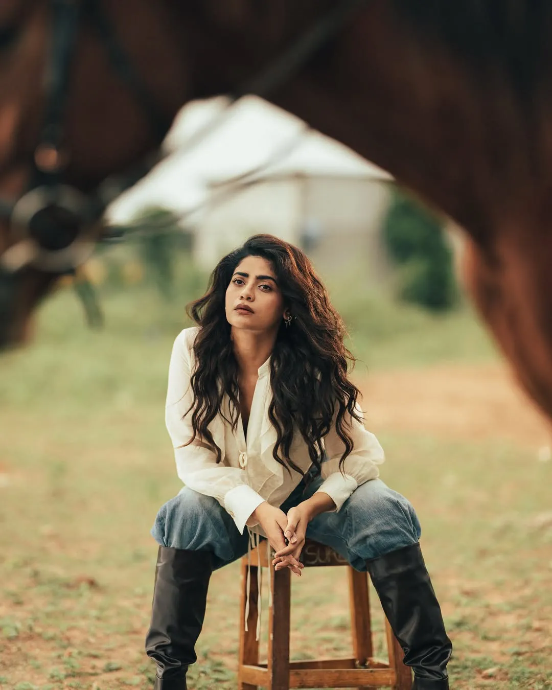 Abhignya Vuthaluru Sizzling Poses with Horse