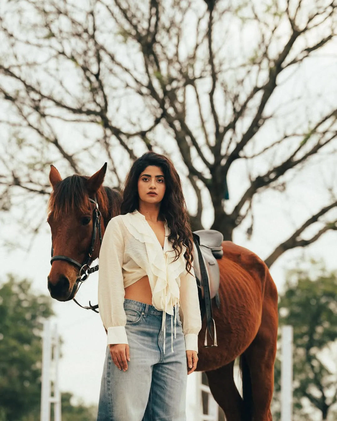 Abhignya Vuthaluru Sizzling Poses with Horse