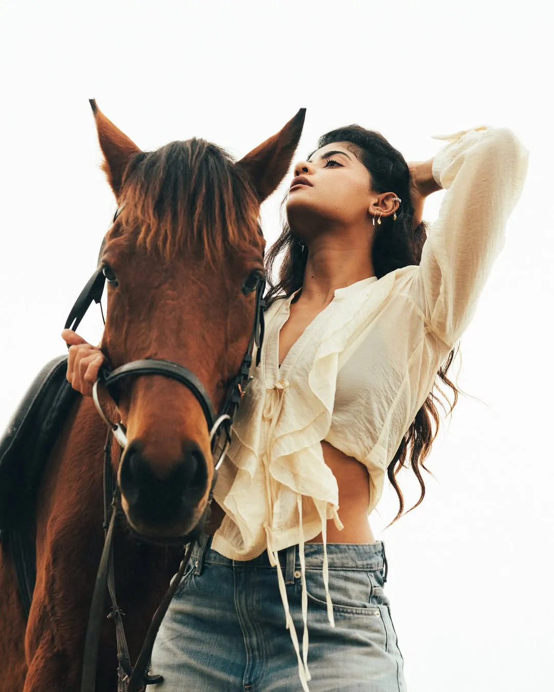 Abhignya Vuthaluru Sizzling Poses with Horse