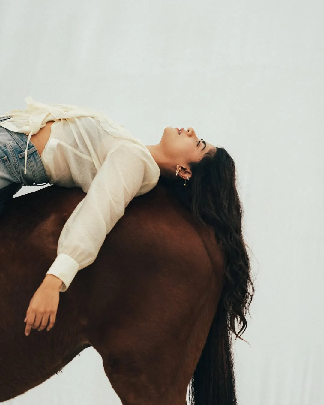 Abhignya Vuthaluru Sizzling Poses with Horse