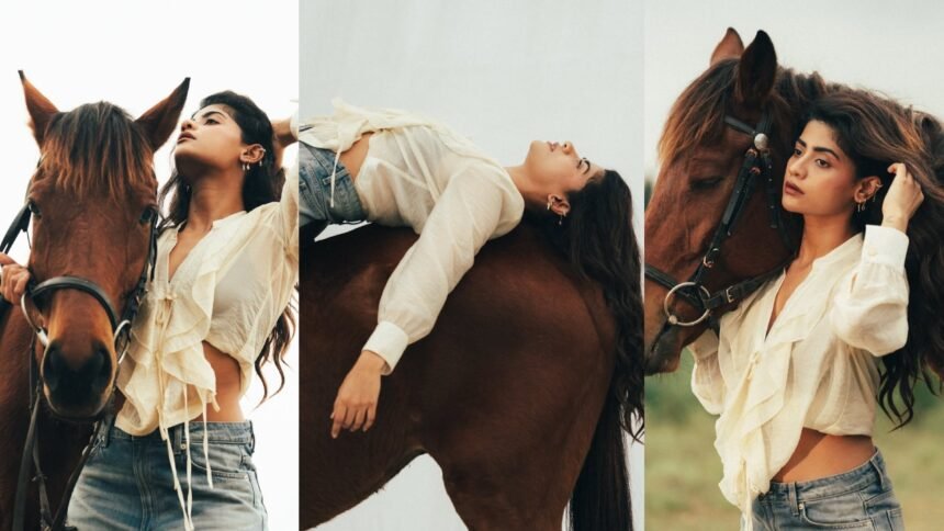 Abhignya Vuthaluru Sizzling Poses with Horse
