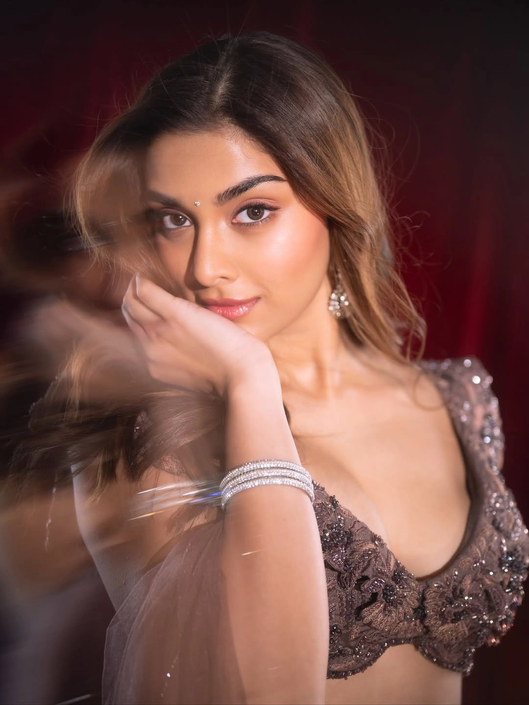 Saiee M Manjrekar Bollywood Actress Beauty in Gaghra Choli Dress