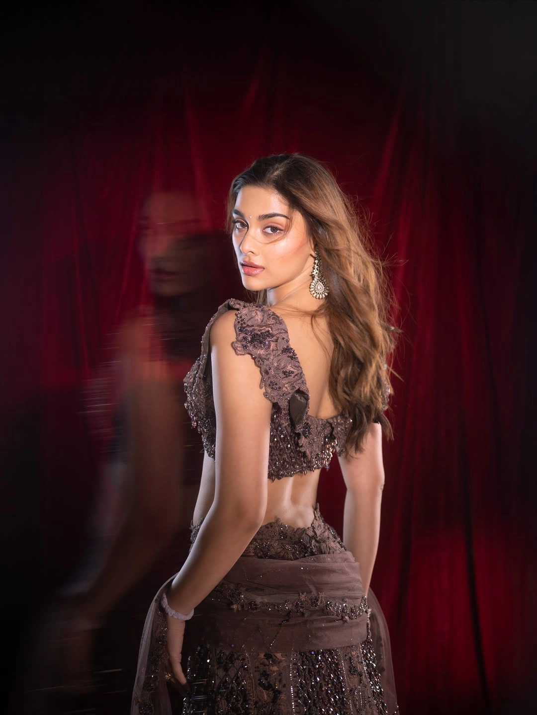 Saiee M Manjrekar Bollywood Actress Beauty in Gaghra Choli Dress