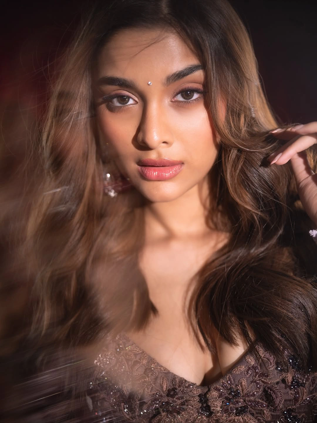 Saiee M Manjrekar Bollywood Actress Beauty in Gaghra Choli Dress