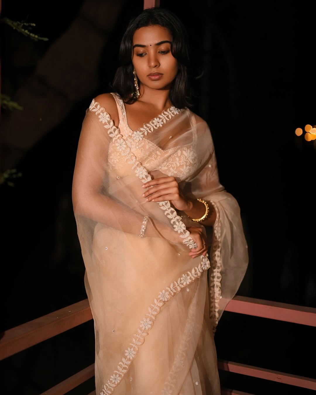 Shivathmika Rajashekar Stunning Looks in White Saree