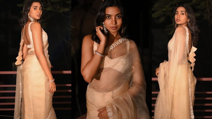Shivathmika Rajashekar Stunning Looks in White Saree