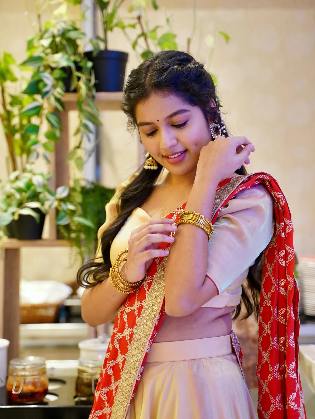 Tejaswi Shines in Half Saree at Raju Weds Rambhai Movie Event