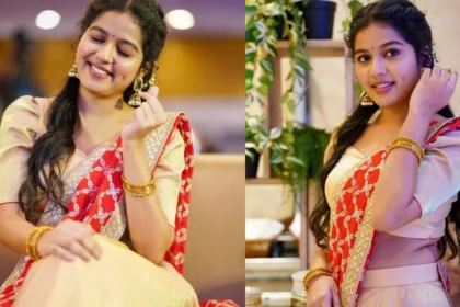 Tejaswi Shines in Half Saree at Raju Weds Rambhai Movie Event