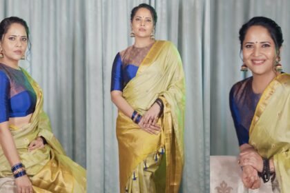 Anasuya Bharadwaj Cute Looks in Saree