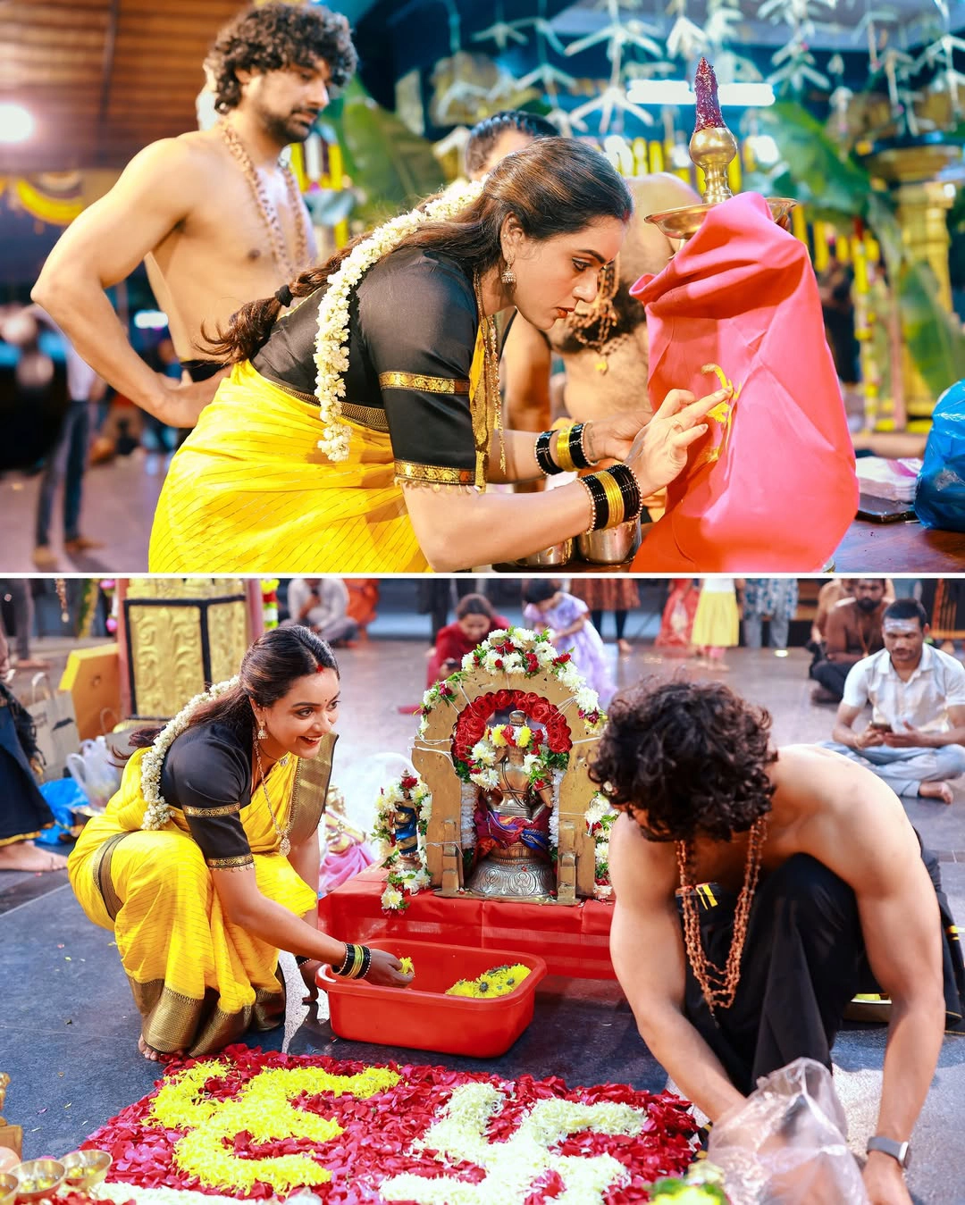 Varun Sandesh Vithika Sheru Perform Ayyappa Swami Padi Pooja