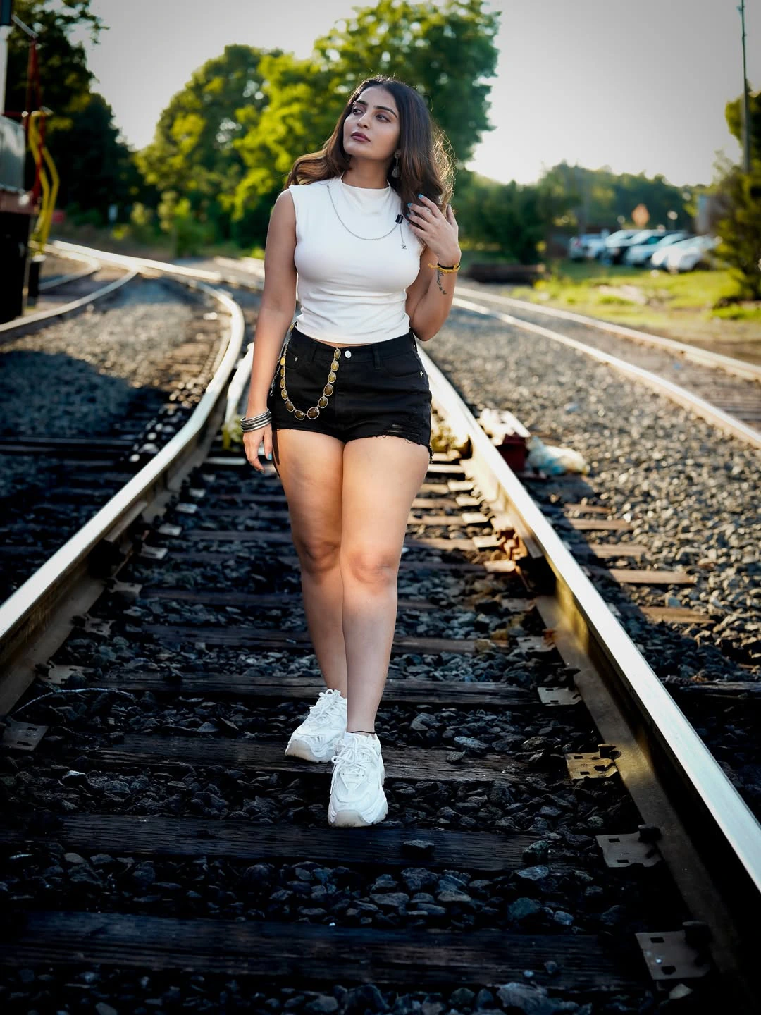 Ananya Nagalla Stunning Looks at Railway Track