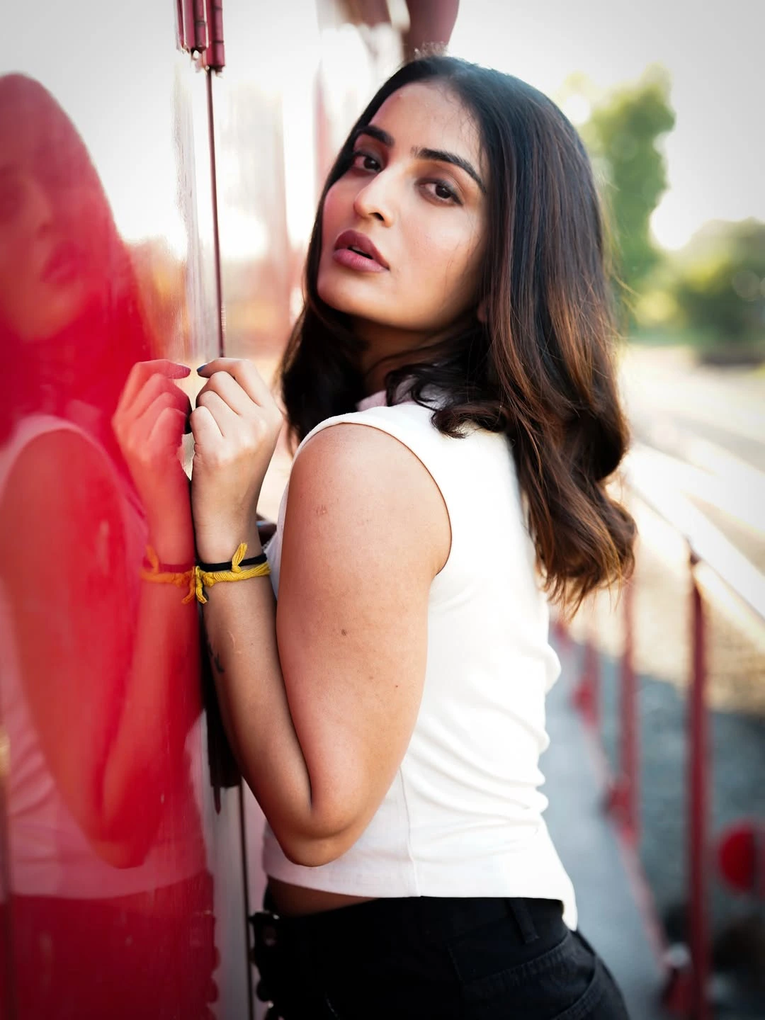 Ananya Nagalla Stunning Looks at Railway Track