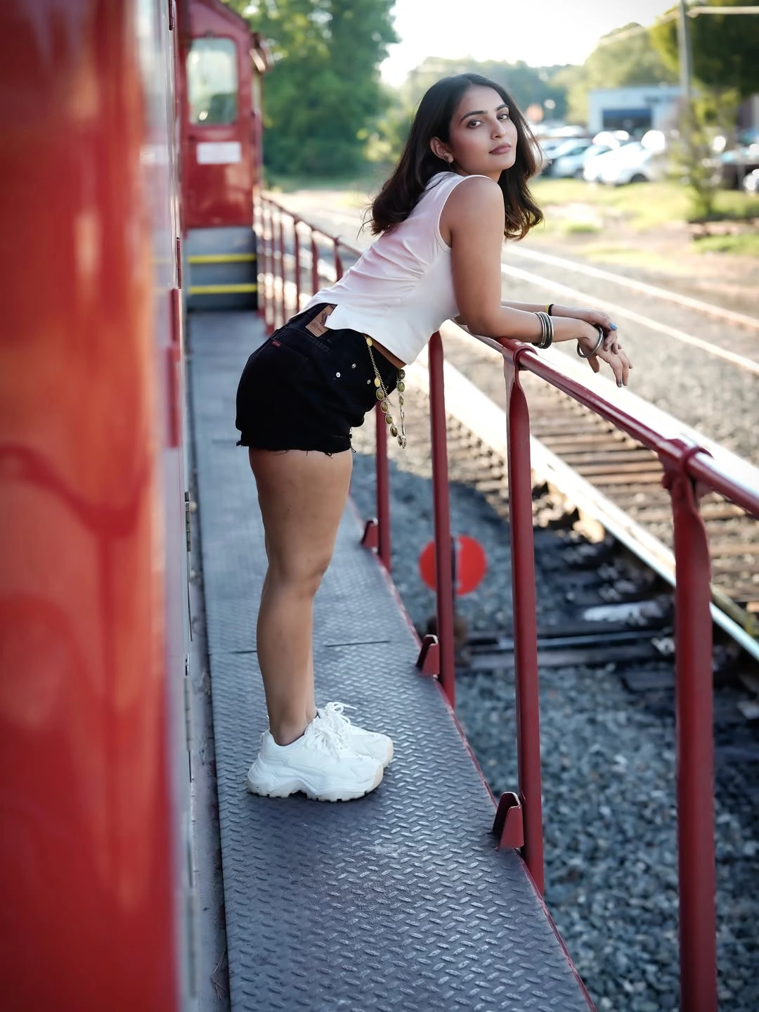Ananya Nagalla Stunning Looks at Railway Track