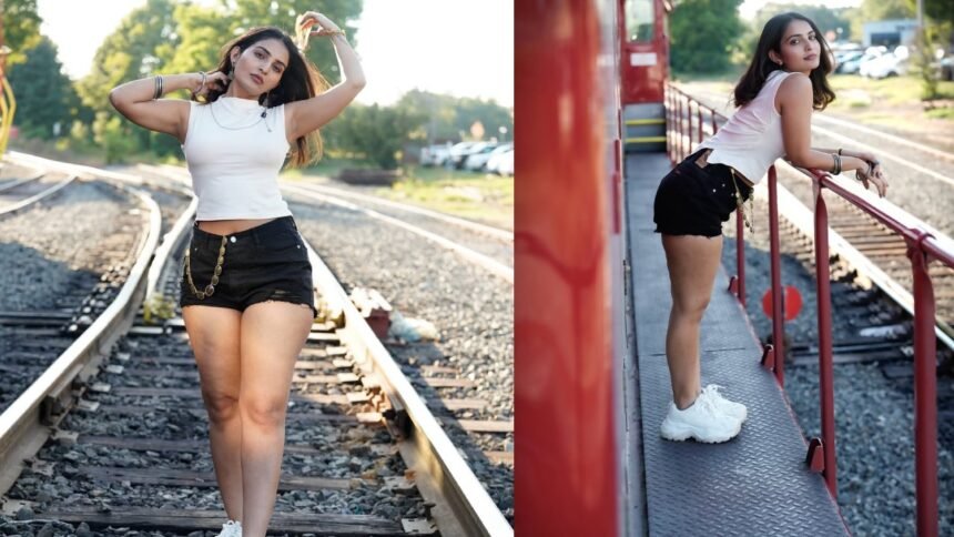 Ananya Nagalla Stunning Looks at Railway Track
