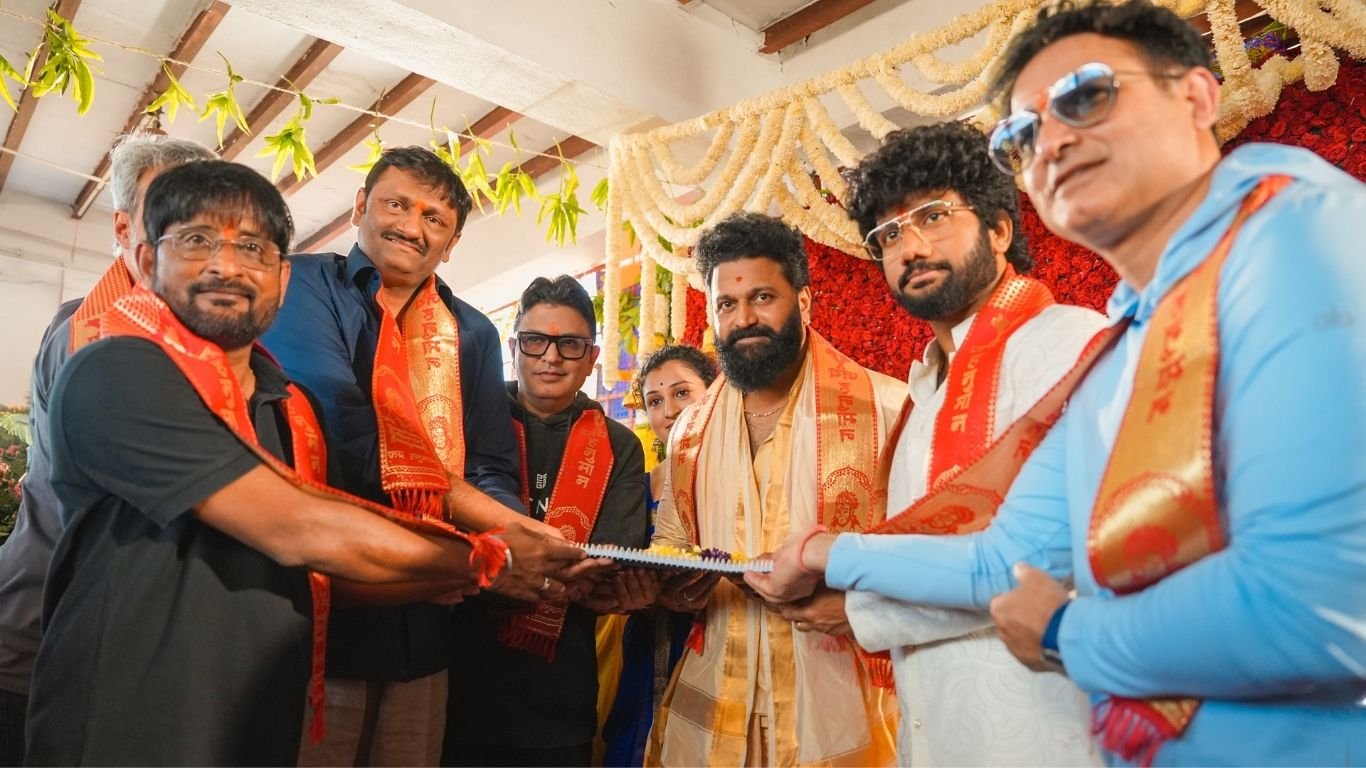 Traditional fire ritual and lamp lighting during Jai Hanuman movie pooja utsavam at Anjanadri Betta